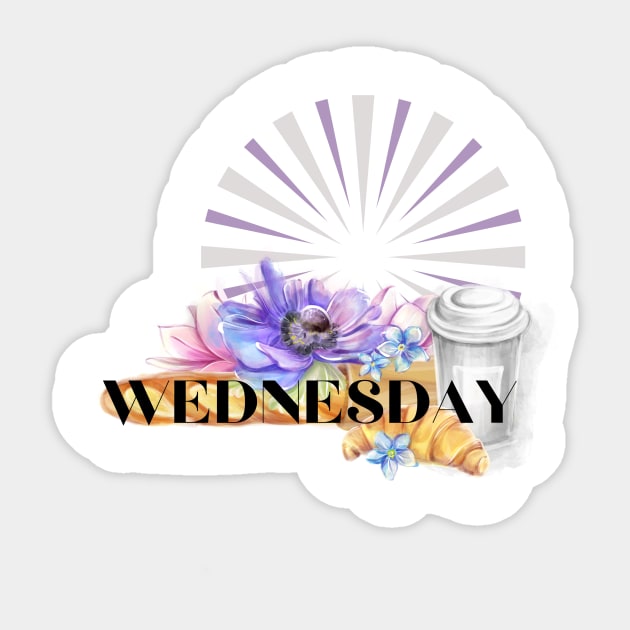Sticker with days of the week Wednesday Baguette Sticker by LaKoszulka